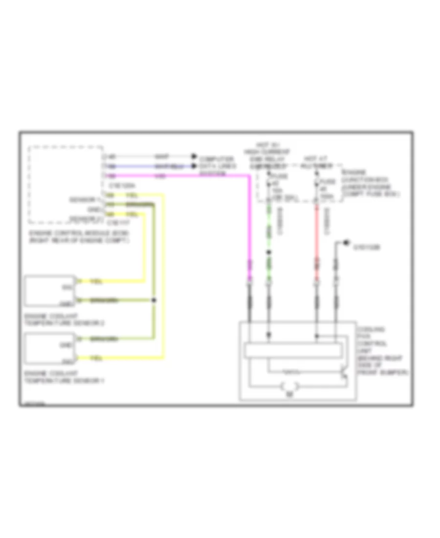 Cooling Fan Wiring Diagram for Jaguar XF 2011