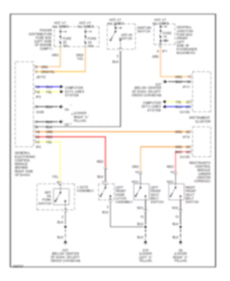 Warning Systems Wiring Diagram for Jaguar X Type 2003