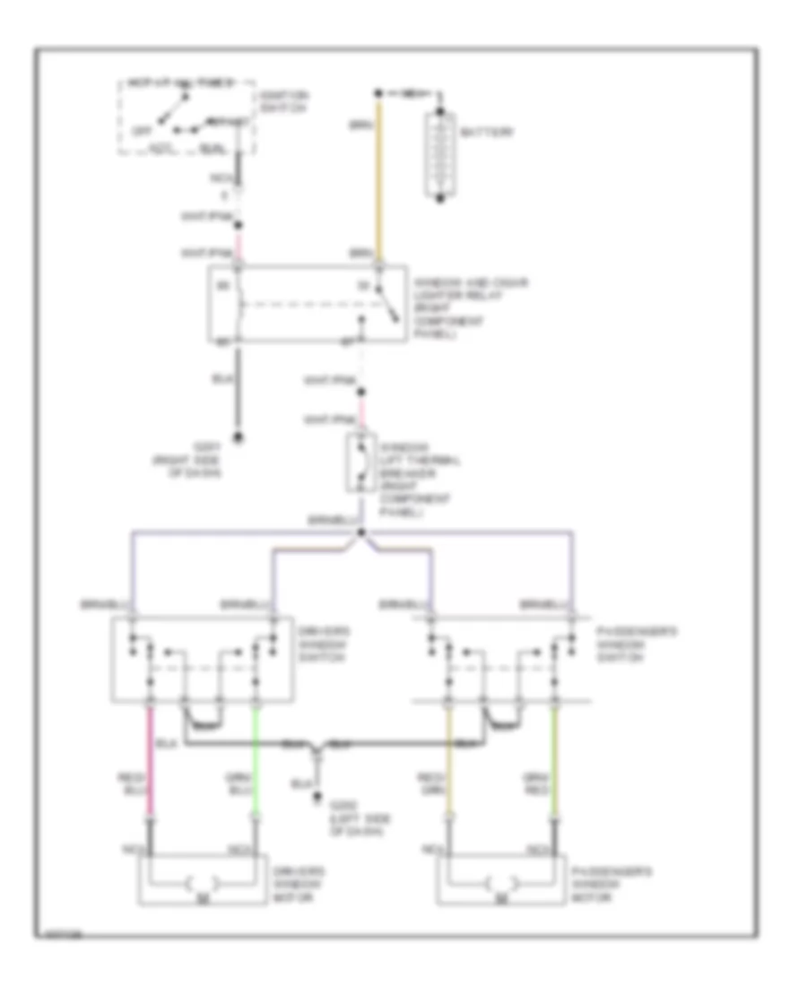 Power Window Wiring Diagram for Jaguar XJ S Collection Rouge 1990