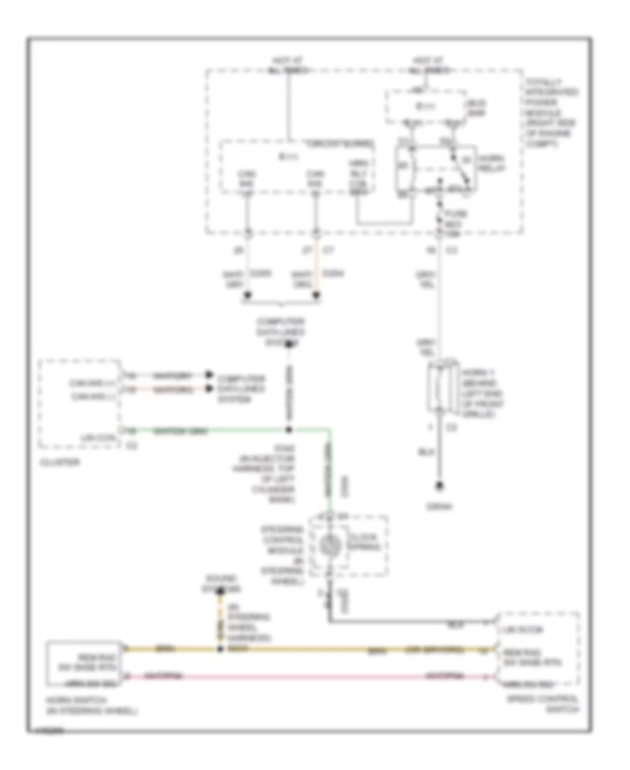 Электросхема звукового сигнал Гудка для Jeep Wrangler Sahara 2013