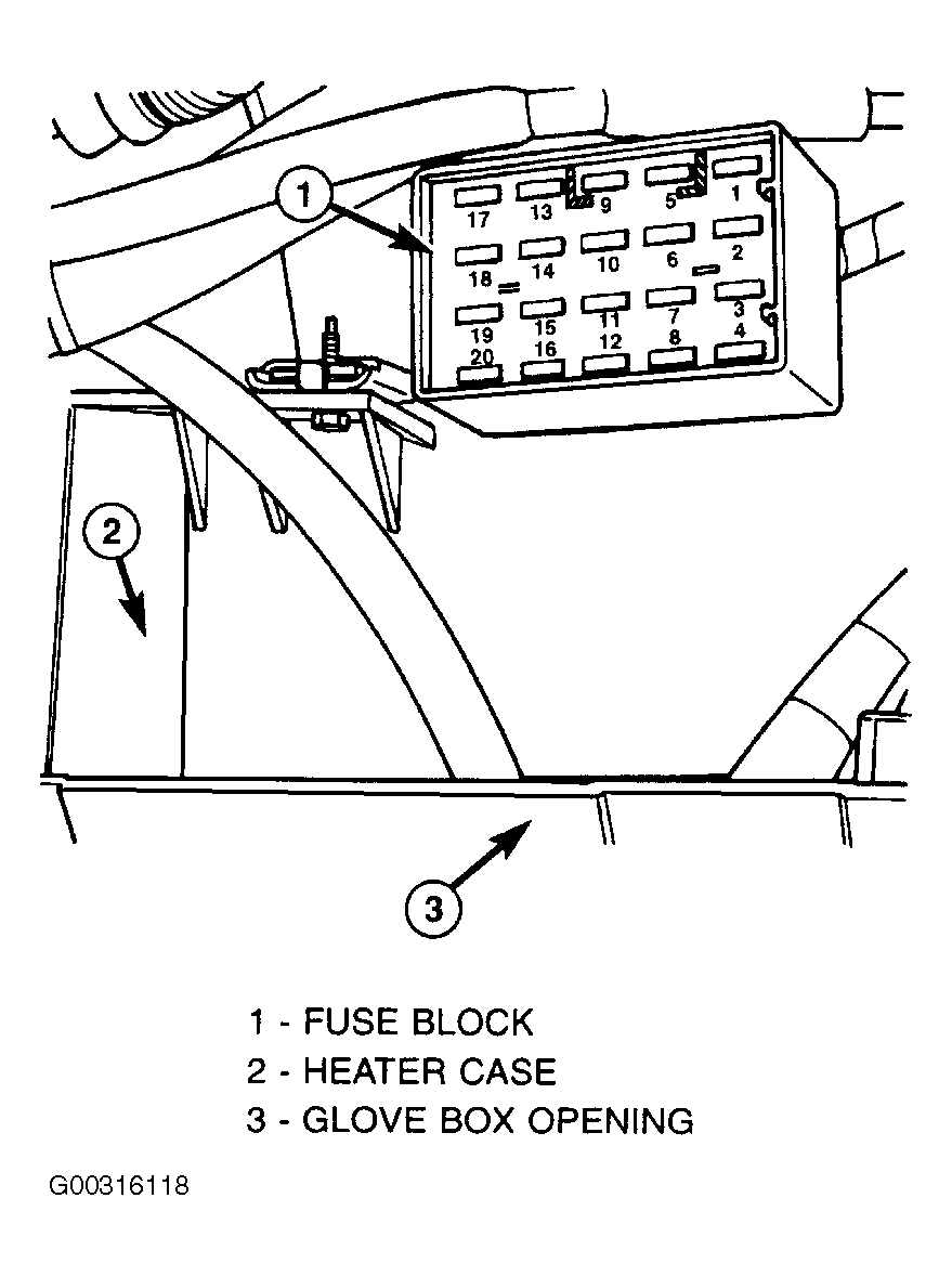 Jeep Wrangler Sahara 2003 - Component Locations -  Locating Fuse Block