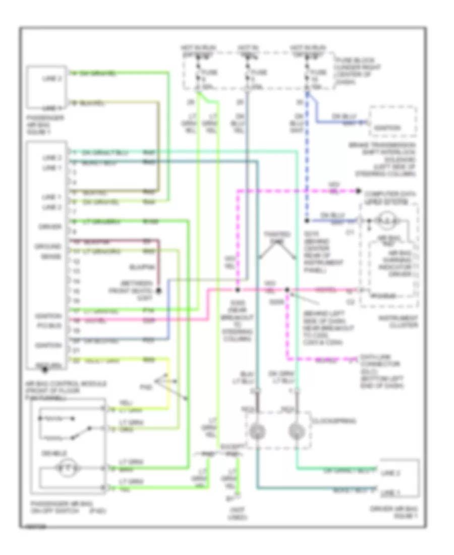 Supplemental Restraints Wiring Diagram for Jeep Wrangler X 2004