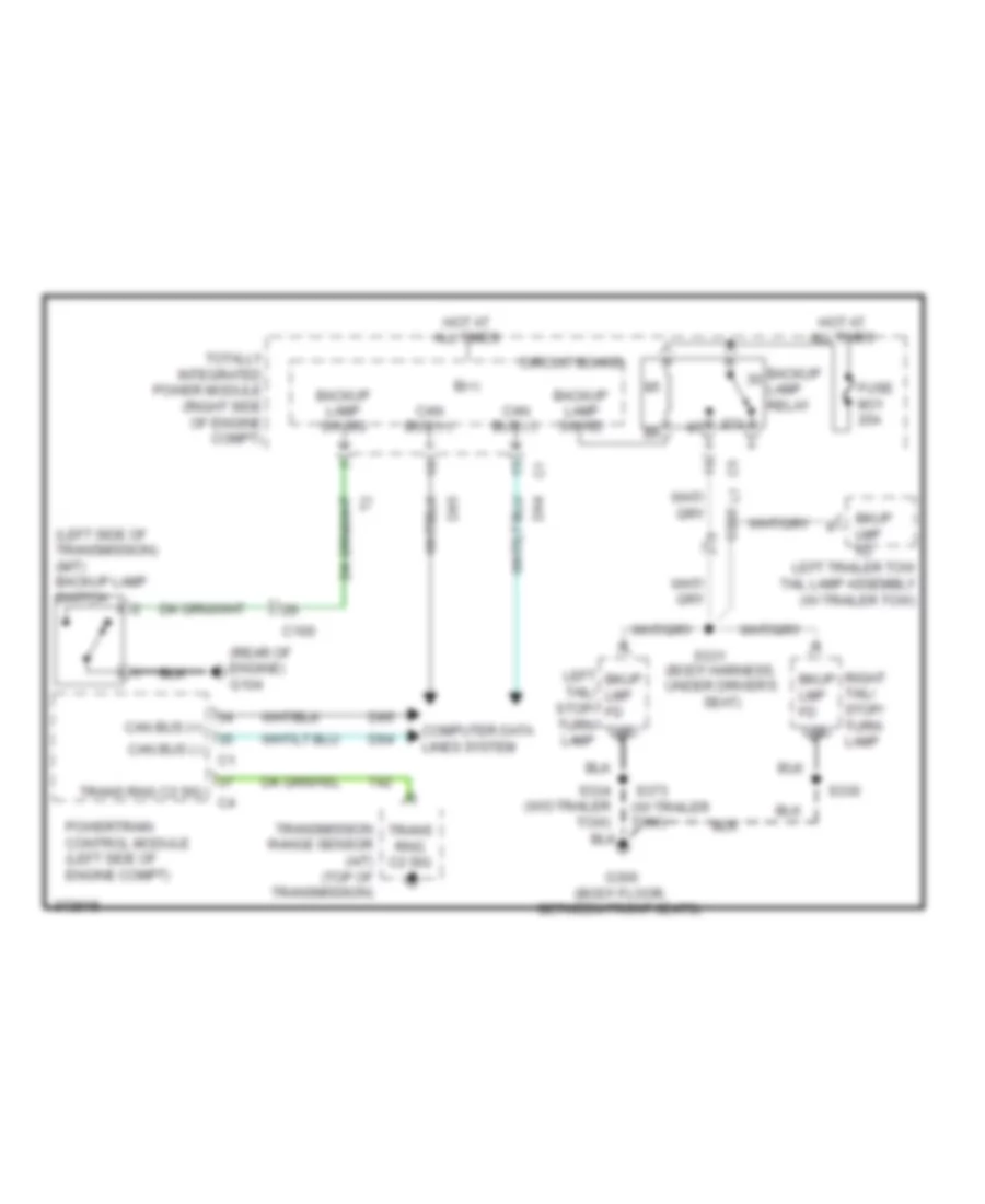 Backup Lamps Wiring Diagram for Jeep Wrangler Rubicon 2010