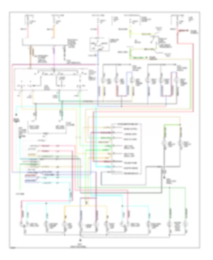 Exterior Light Wiring Diagram, without Lamp Outage for Jeep Grand Cherokee Laredo 1994