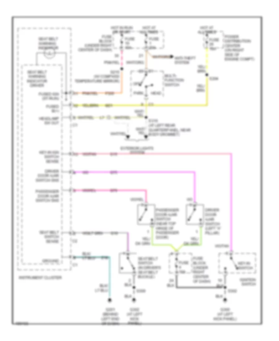 Warning Systems Wiring Diagram for Jeep Wrangler Rubicon 2005