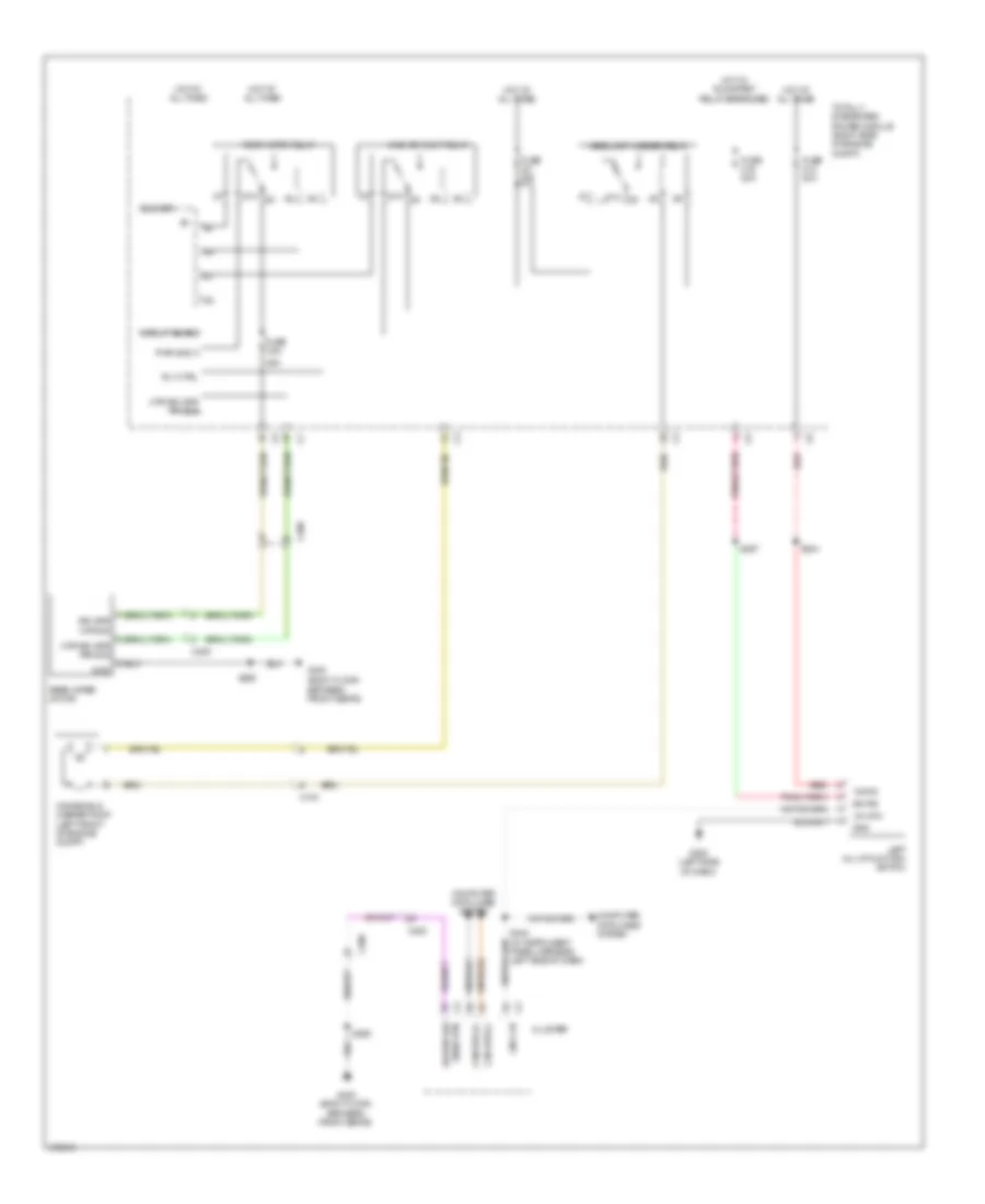 Электросхема заднего стеклоочистителя дворника и омывателя для Jeep Wrangler Unlimited Sport 2010