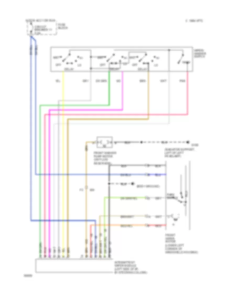 Interval WiperWasher Wiring Diagram for Jeep Wrangler S 1994