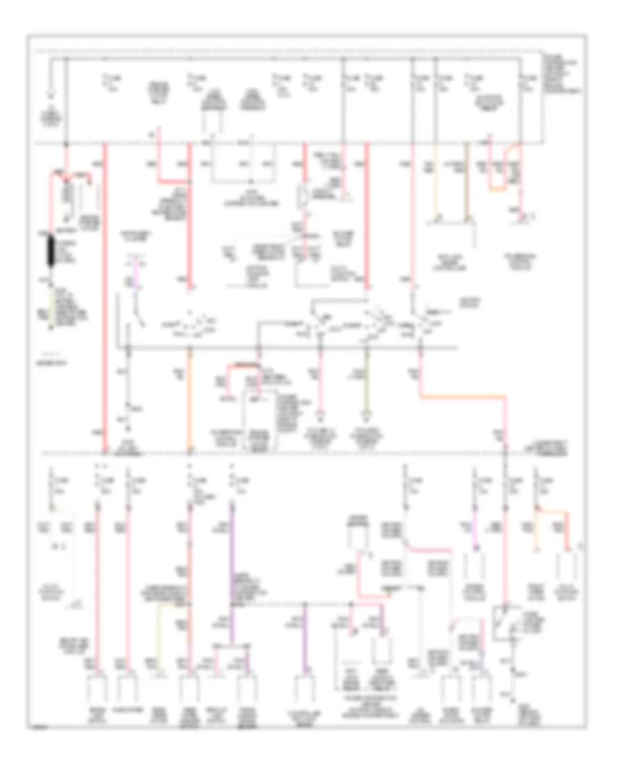 Power Distribution Wiring Diagram 1 of 2 for Jeep Wrangler Sport 2005