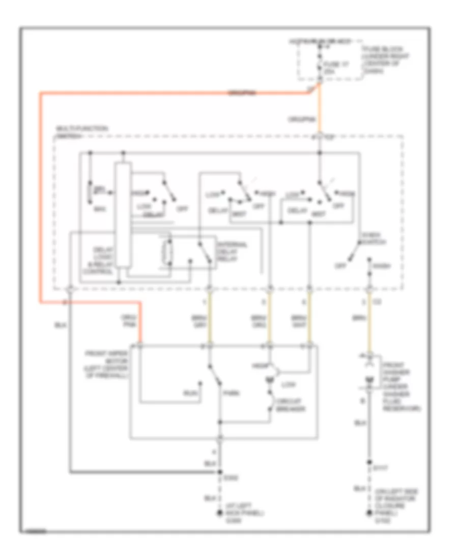 Front Wiper Washer Wiring Diagram for Jeep Wrangler Sport 2005