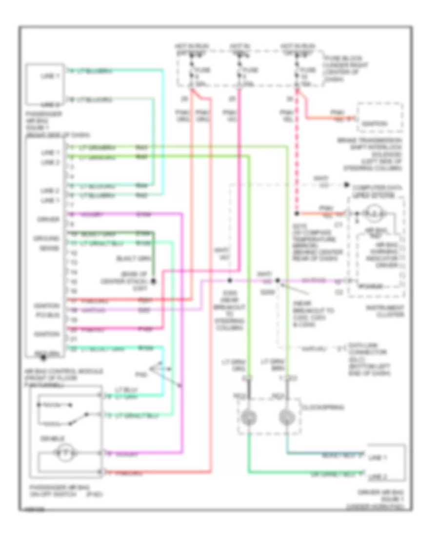 Supplemental Restraints Wiring Diagram for Jeep Wrangler X 2005