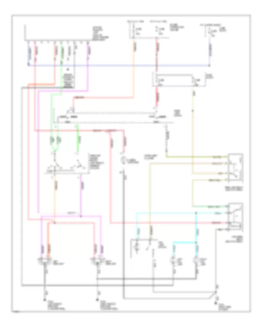 Headlamps Fog Lamps Wiring Diagram with DRL for Jeep Wrangler Rio Grande 1995