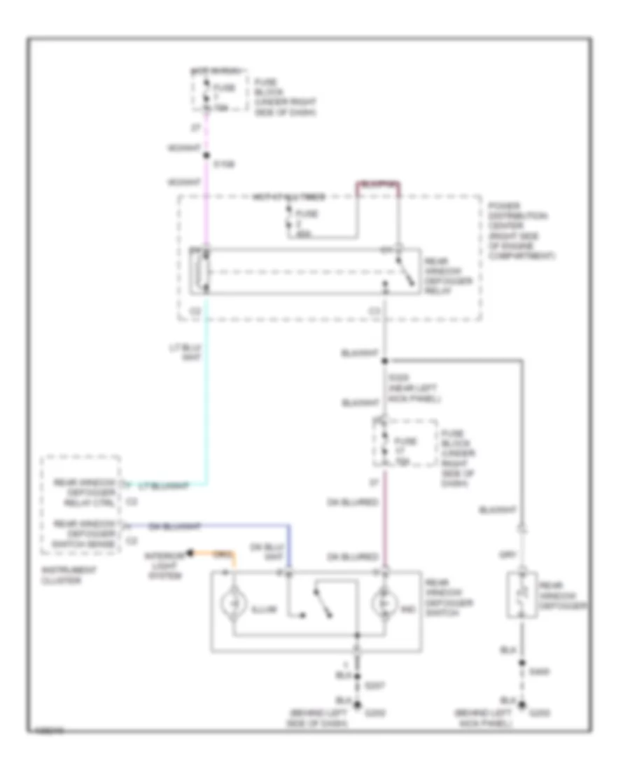 Defogger Wiring Diagram for Jeep Wrangler SE 2001