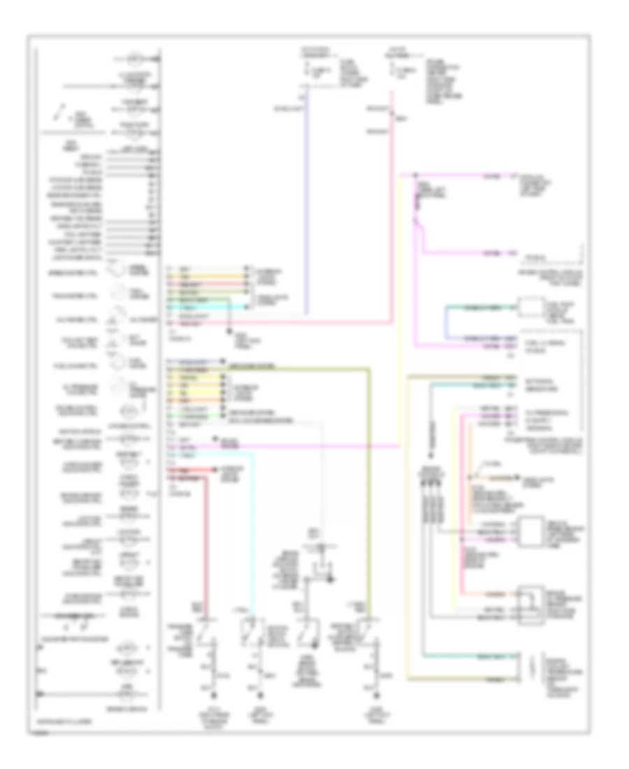 Instrument Cluster Wiring Diagram for Jeep Wrangler SE 2001