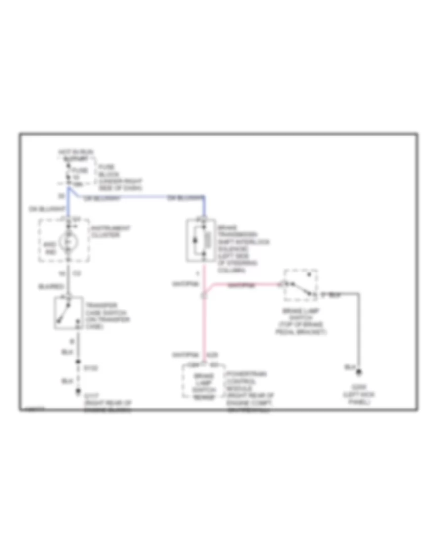 Shift Interlock Wiring Diagram for Jeep Wrangler SE 2001