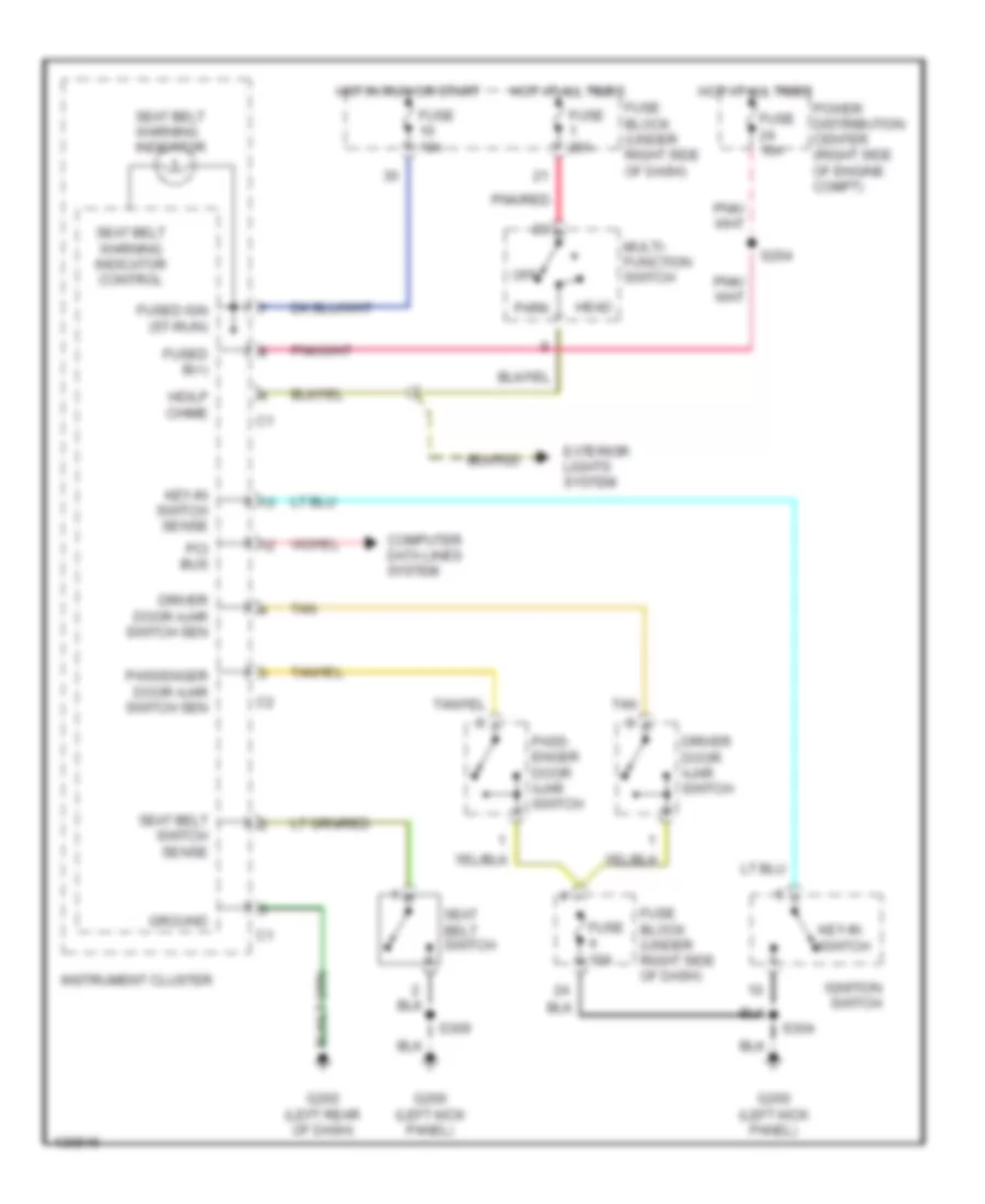 Warning System Wiring Diagrams for Jeep Wrangler SE 2001