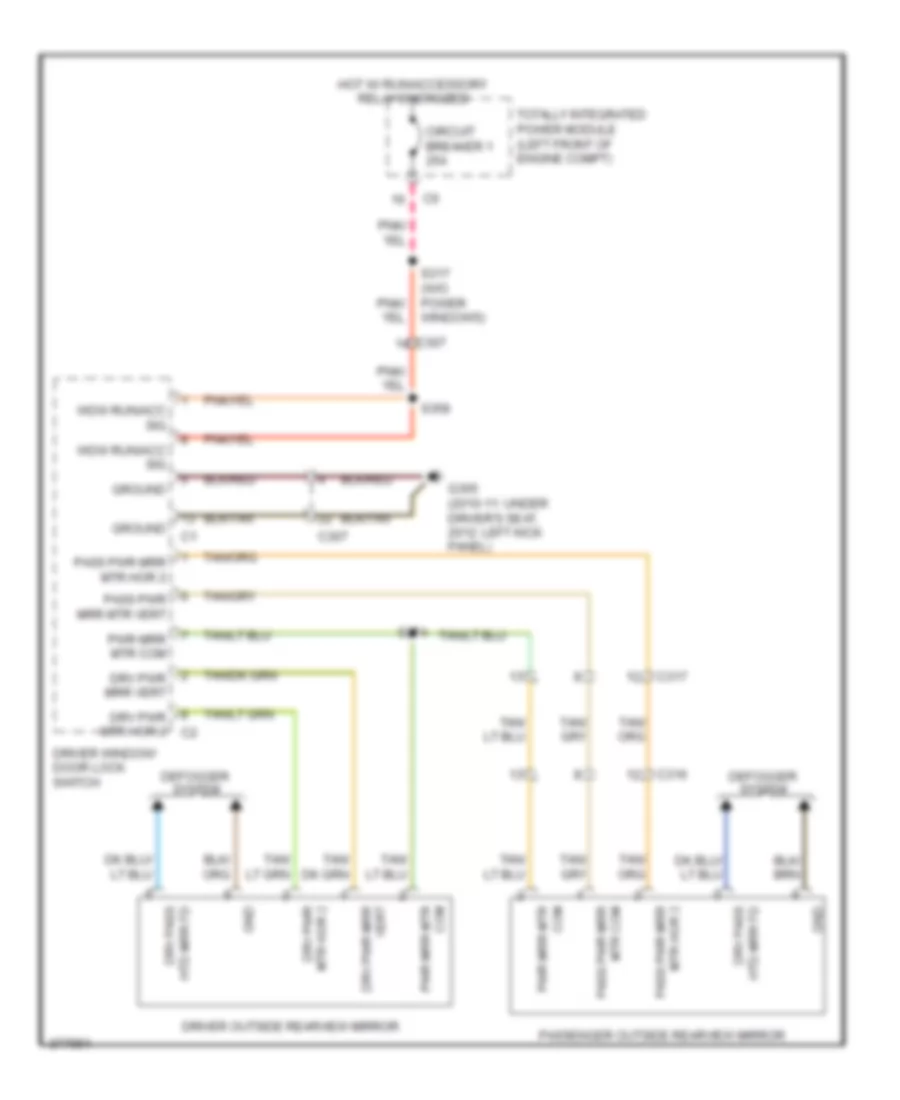 Power Mirrors Wiring Diagram for Jeep Liberty Limited 2011