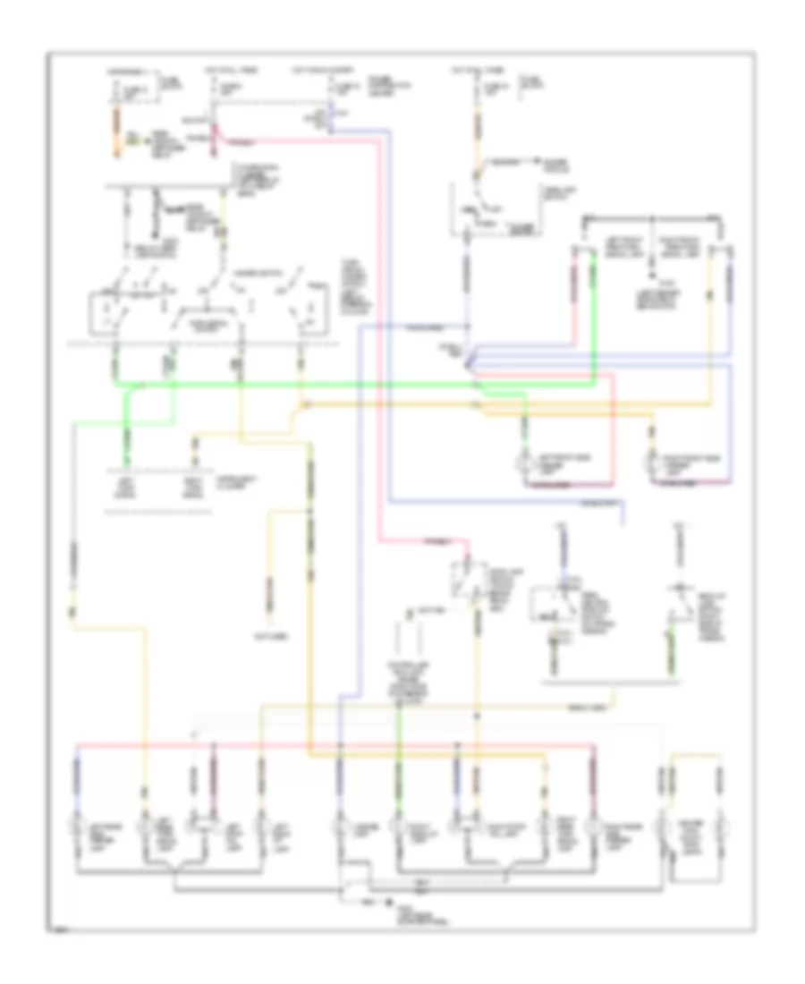 Exterior Light Wiring Diagram, without Trailer Tow for Jeep Cherokee SE 1996