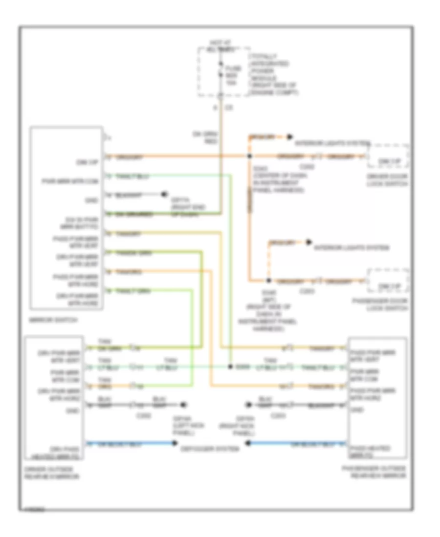 Power Mirror Wiring Diagram for Jeep Wrangler Unlimited Sport 2013