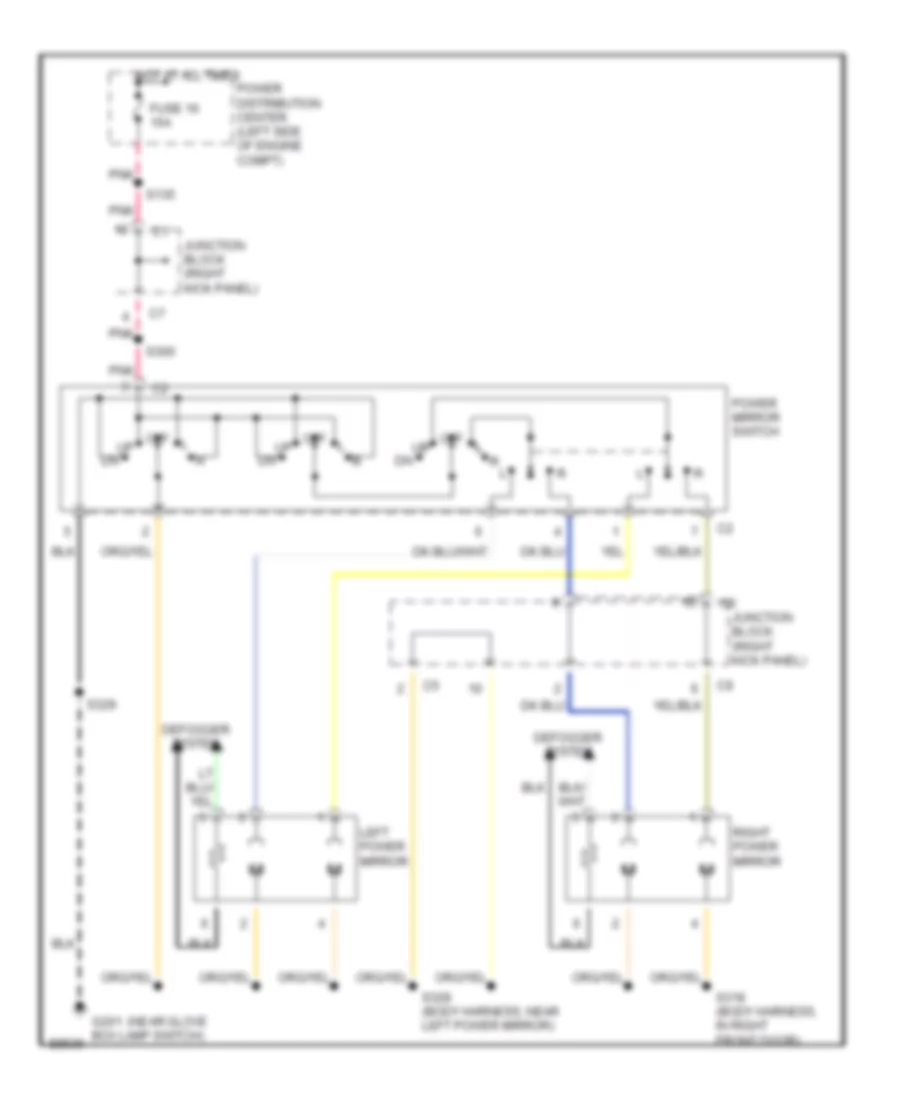 Power Mirror Wiring Diagram for Jeep Cherokee SE 1997