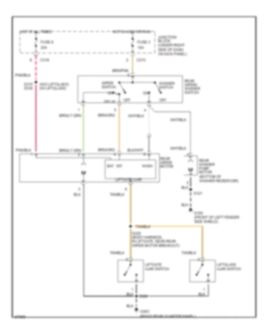 Rear WiperWasher Wiring Diagram for Jeep Grand Cherokee Orvis 1997