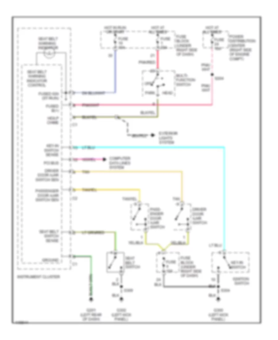 Warning System Wiring Diagrams for Jeep Wrangler SE 2002