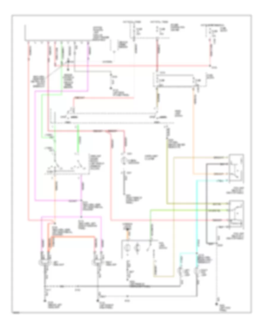 Headlamps Fog Lamps Wiring Diagram with DRL for Jeep Wrangler SE 1997