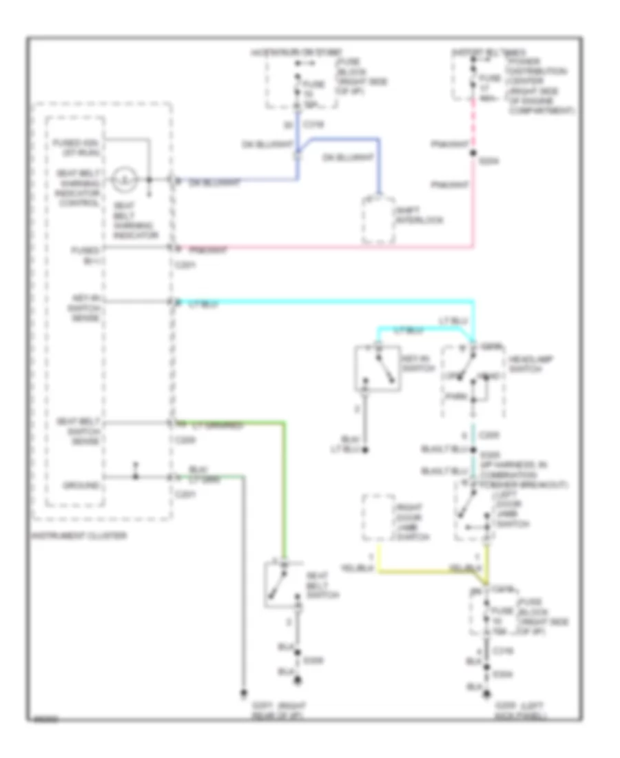Warning System Wiring Diagrams for Jeep Wrangler SE 1997