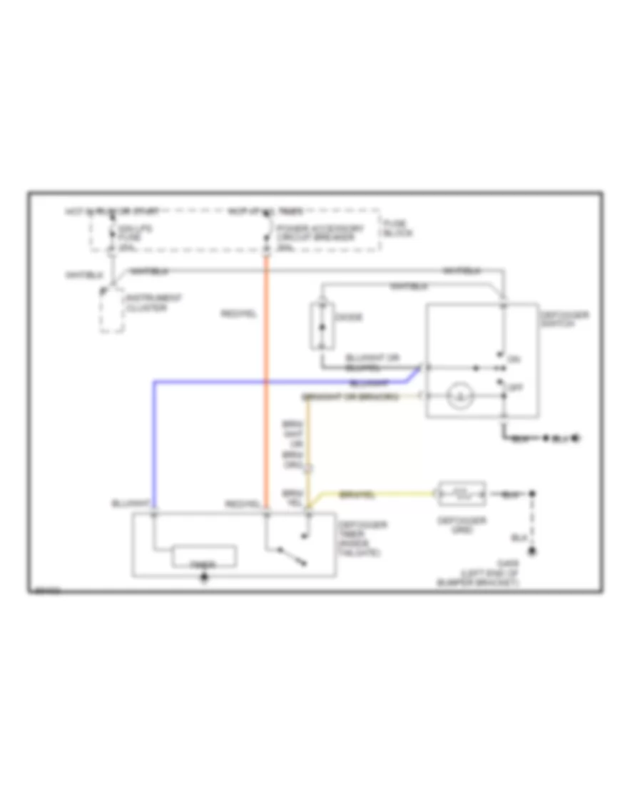 Defogger Wiring Diagram for Jeep Grand Wagoneer 1990