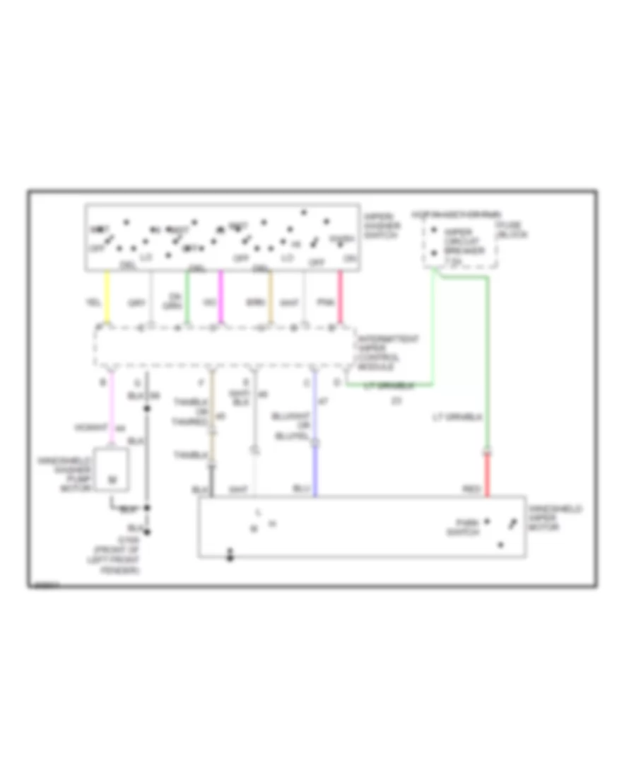 Электросхема стеклоочистителя, дворников и омывателя Интервала для Jeep Grand Wagoneer 1990