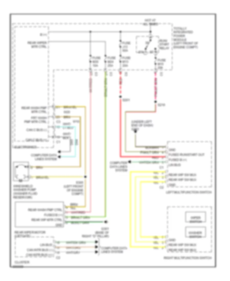 Rear WiperWasher Wiring Diagram for Jeep Liberty Limited 2009