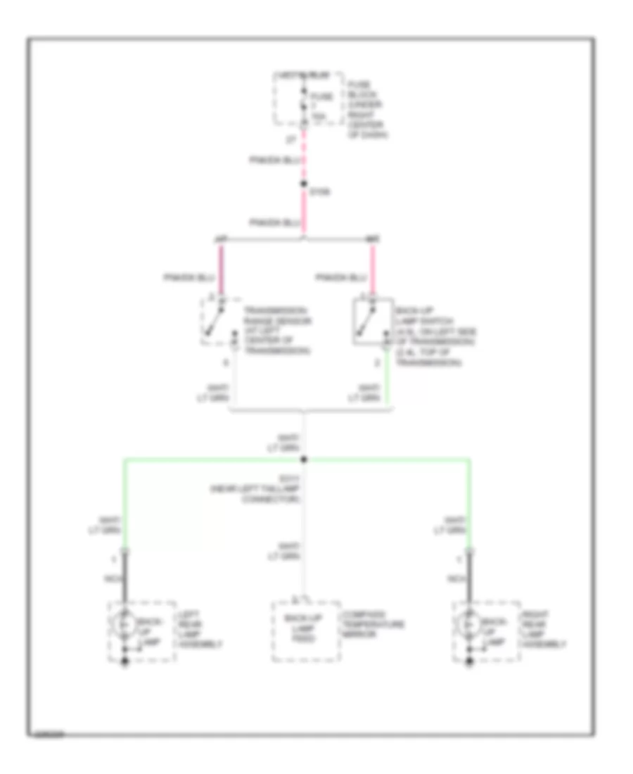 Back up Lamps Wiring Diagram for Jeep Wrangler X 2006