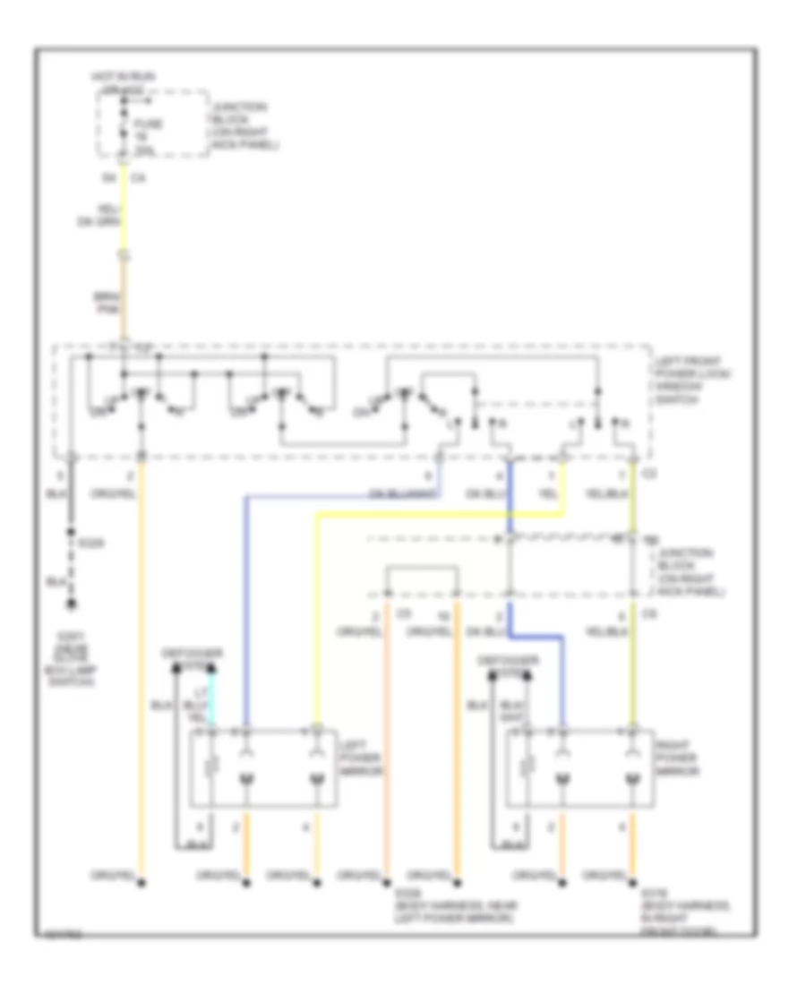 Power Mirror Wiring Diagram for Jeep Cherokee SE 1998