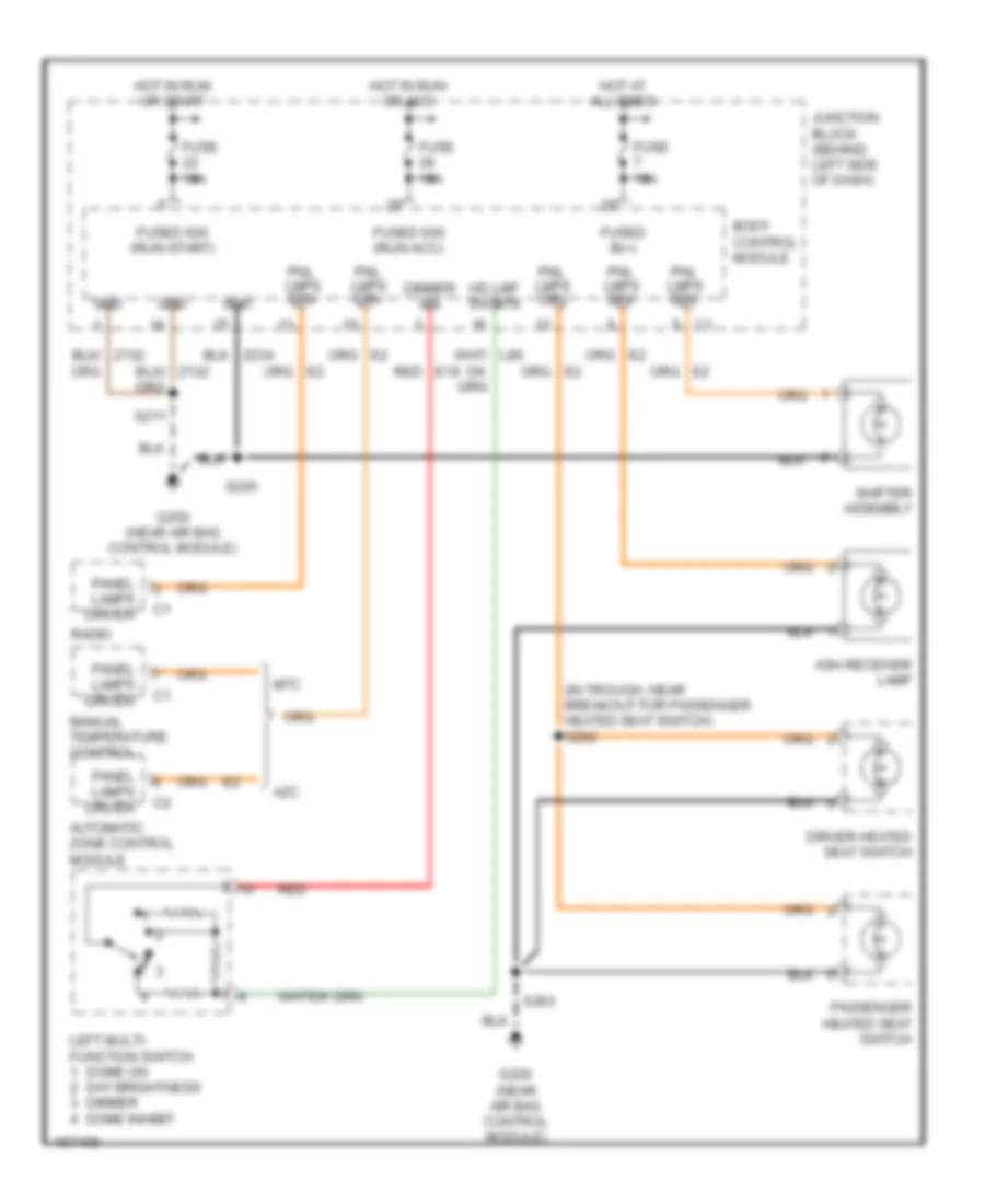 Instrument Illumination Wiring Diagram for Jeep Grand Cherokee Limited 2003