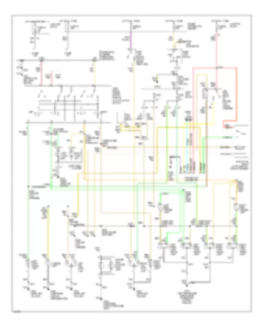 Exterior Lamps Wiring Diagram, with Trailer Tow for Jeep Cherokee Sport 1998