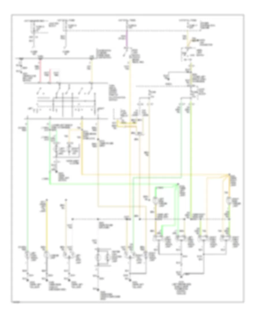 Exterior Lamps Wiring Diagram, without Trailer Tow for Jeep Cherokee Sport 1998