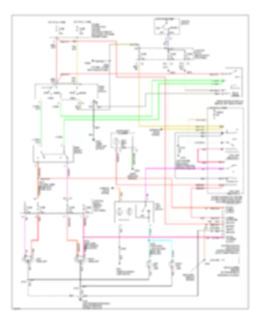 Headlamps Fog Lamps Wiring Diagram with DRL for Jeep Cherokee Sport 1998