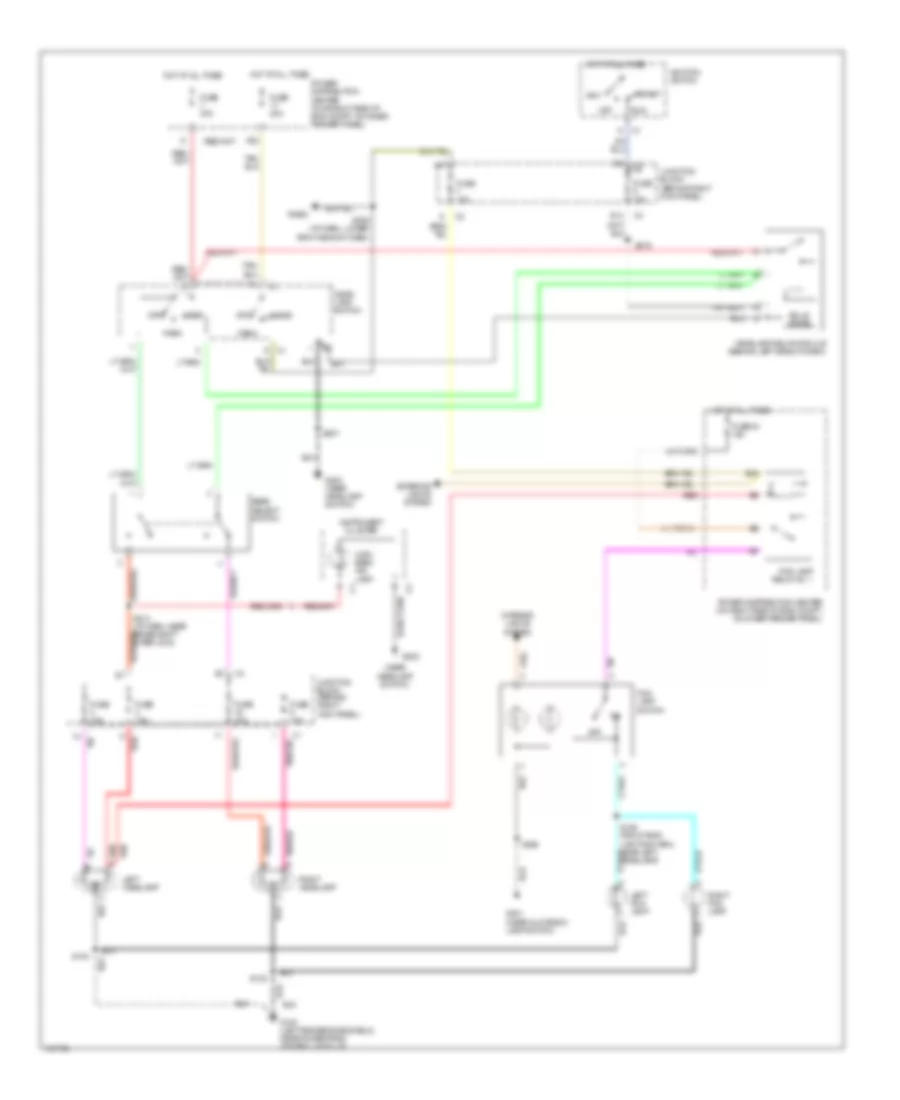 HeadlampsFog Lamps Wiring Diagram, without DRL for Jeep Cherokee Sport 1998