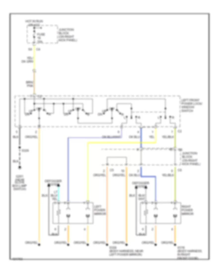 Power Mirror Wiring Diagram for Jeep Cherokee Sport 1998