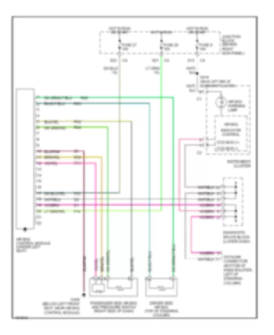 Supplemental Restraint Wiring Diagram for Jeep Cherokee Sport 1998