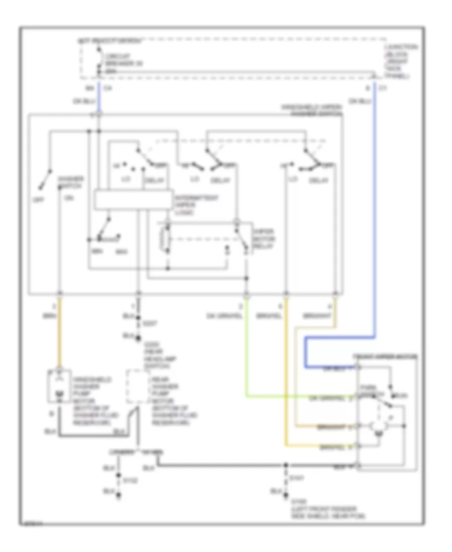 Front Wiper Washer Wiring Diagram for Jeep Cherokee Sport 1998