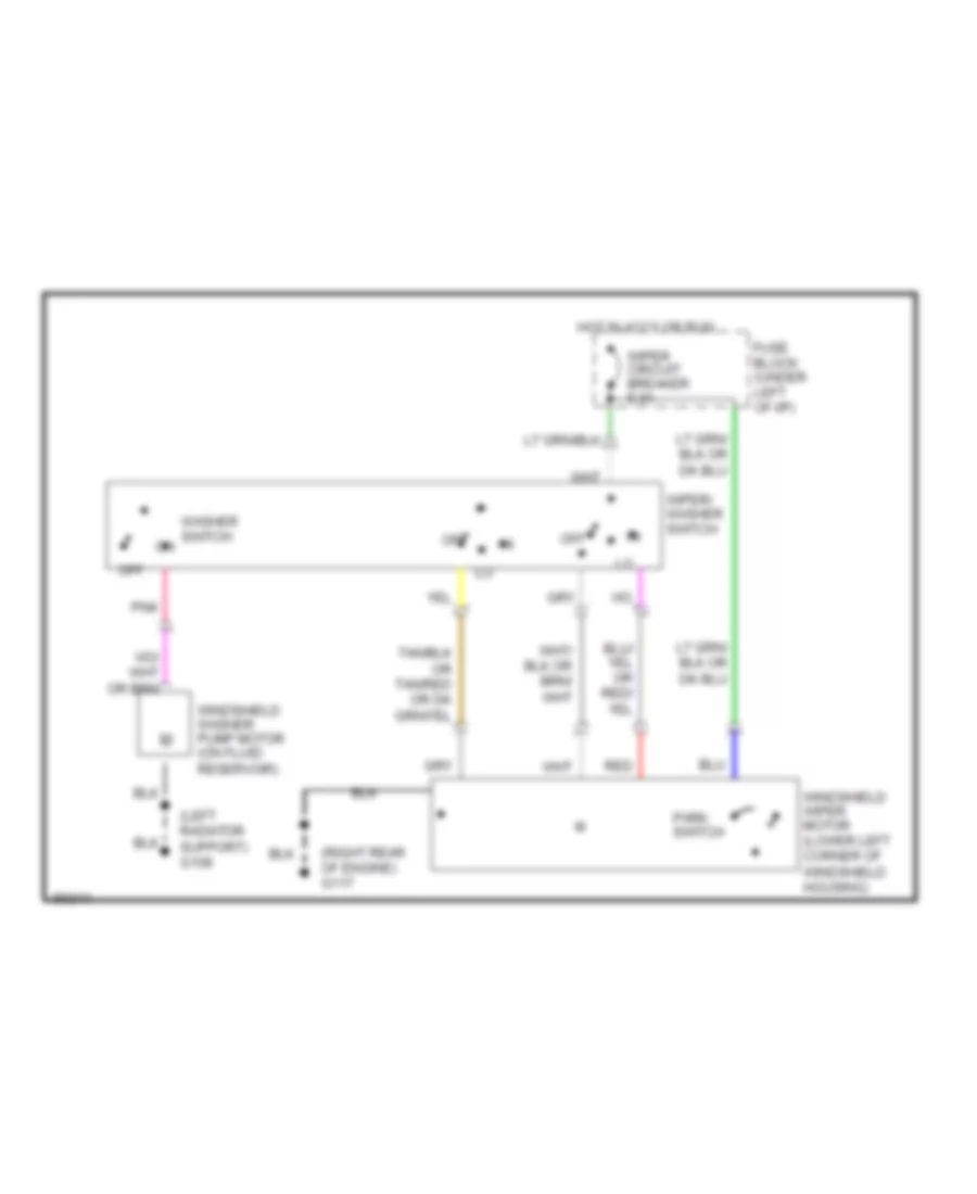 2 Speed Wiper Washer Wiring Diagram for Jeep Wrangler Laredo 1990