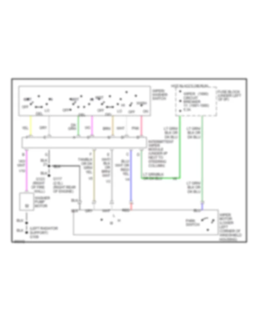 Interval WiperWasher Wiring Diagram for Jeep Wrangler S 1990