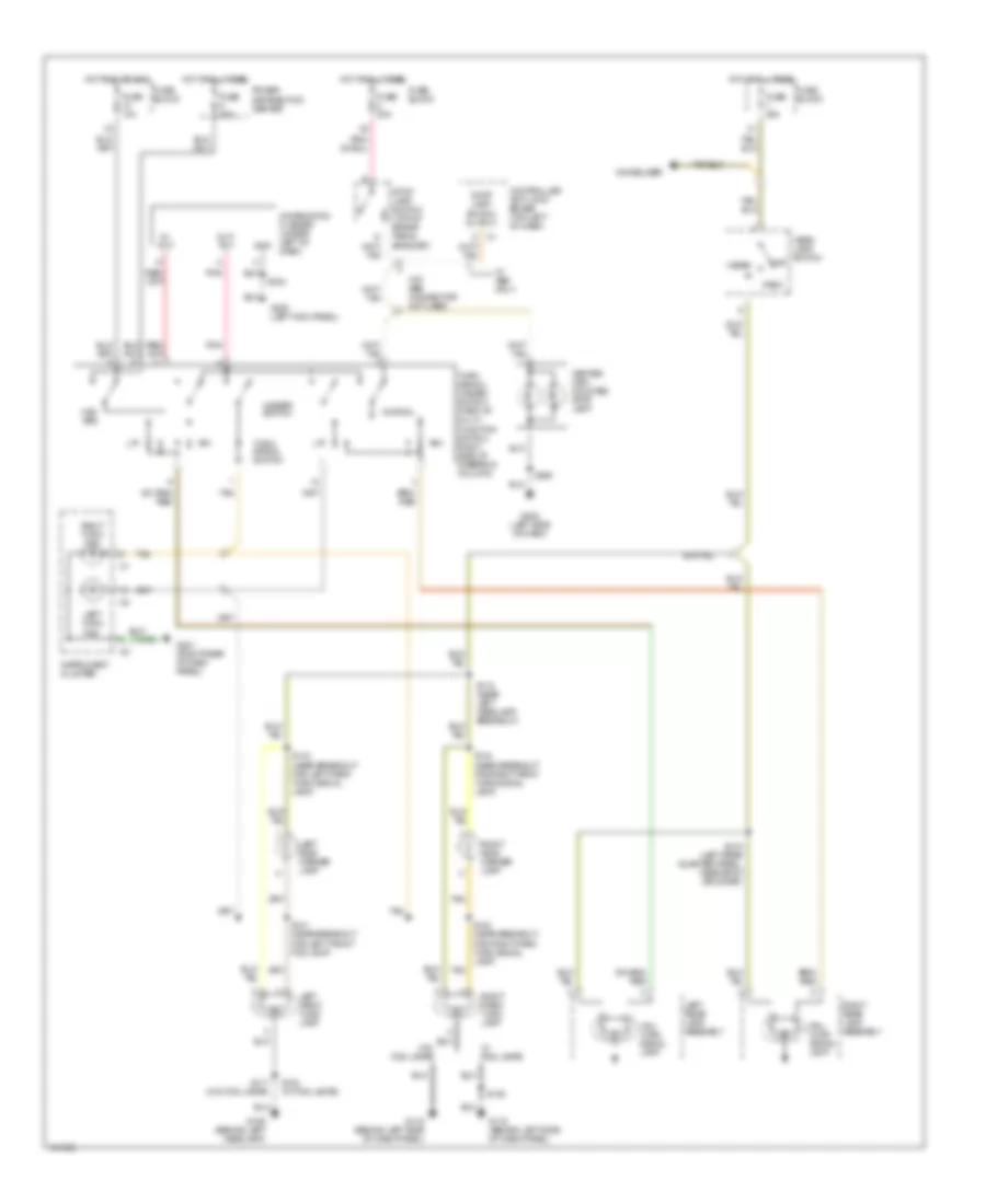 Exterior Lamps Wiring Diagram for Jeep Wrangler SE 1998