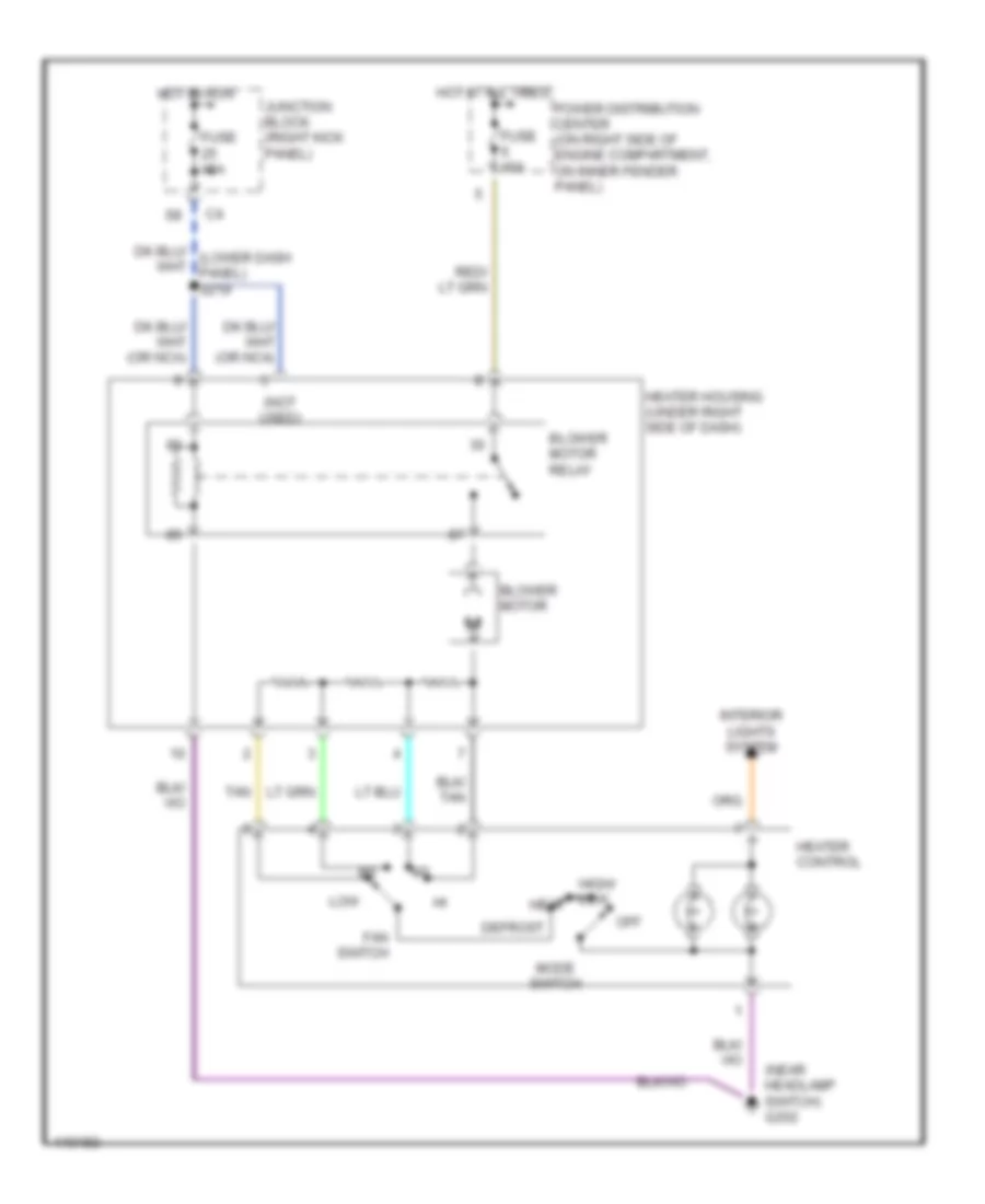 Heater Wiring Diagram for Jeep Cherokee Classic 1999