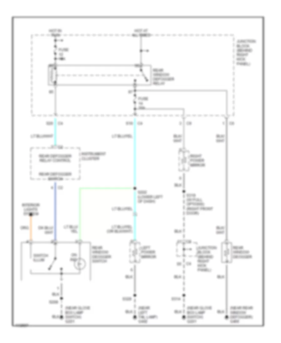 Defogger Wiring Diagram for Jeep Cherokee Classic 1999