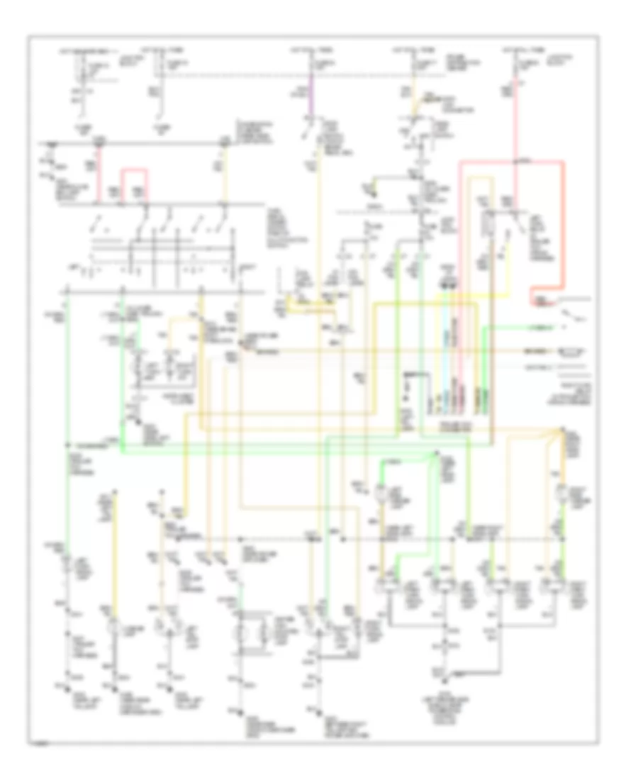 Exterior Lamps  Trailer connector Wiring Diagram for Jeep Cherokee Classic 1999