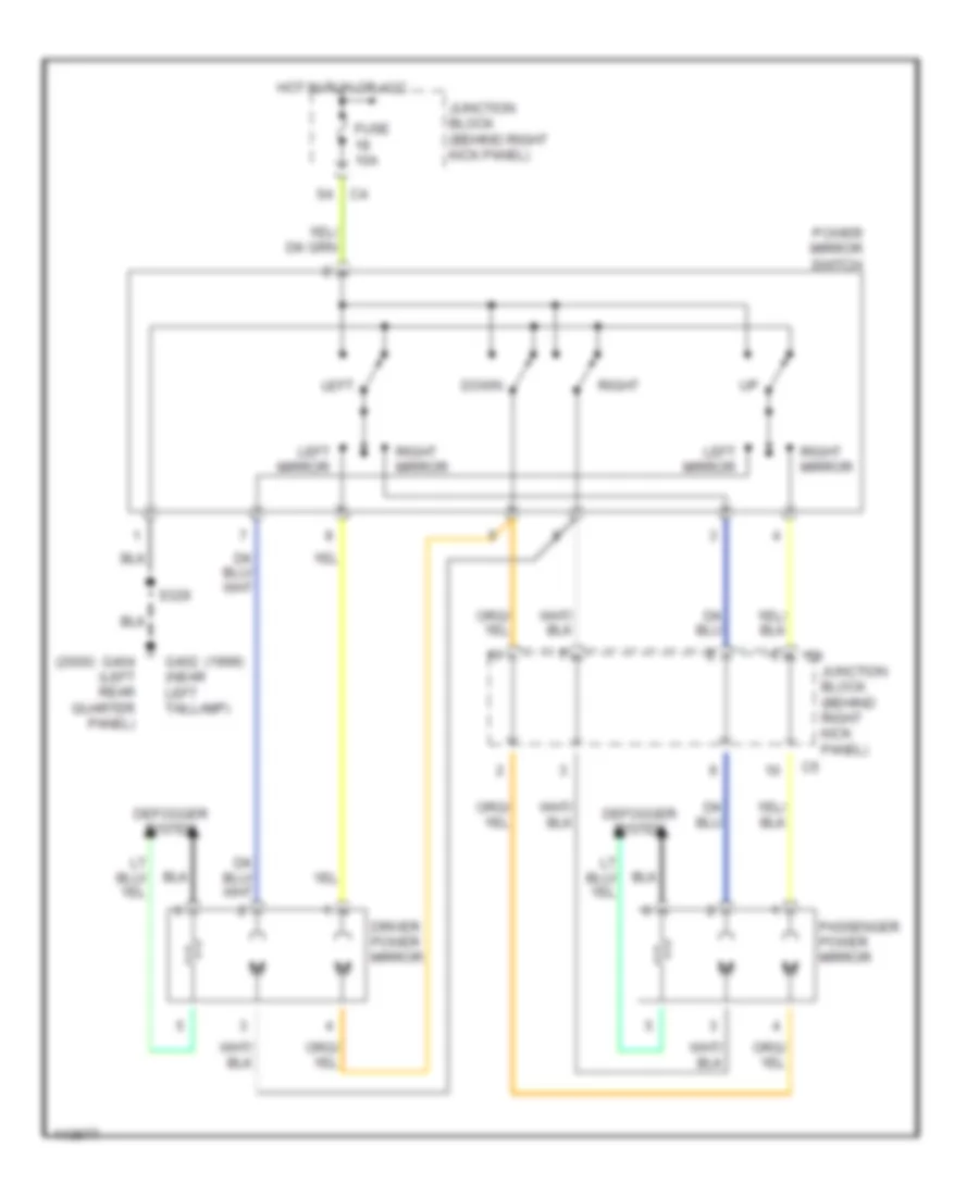 Power Mirror Wiring Diagram Except Full Options for Jeep Cherokee Classic 1999