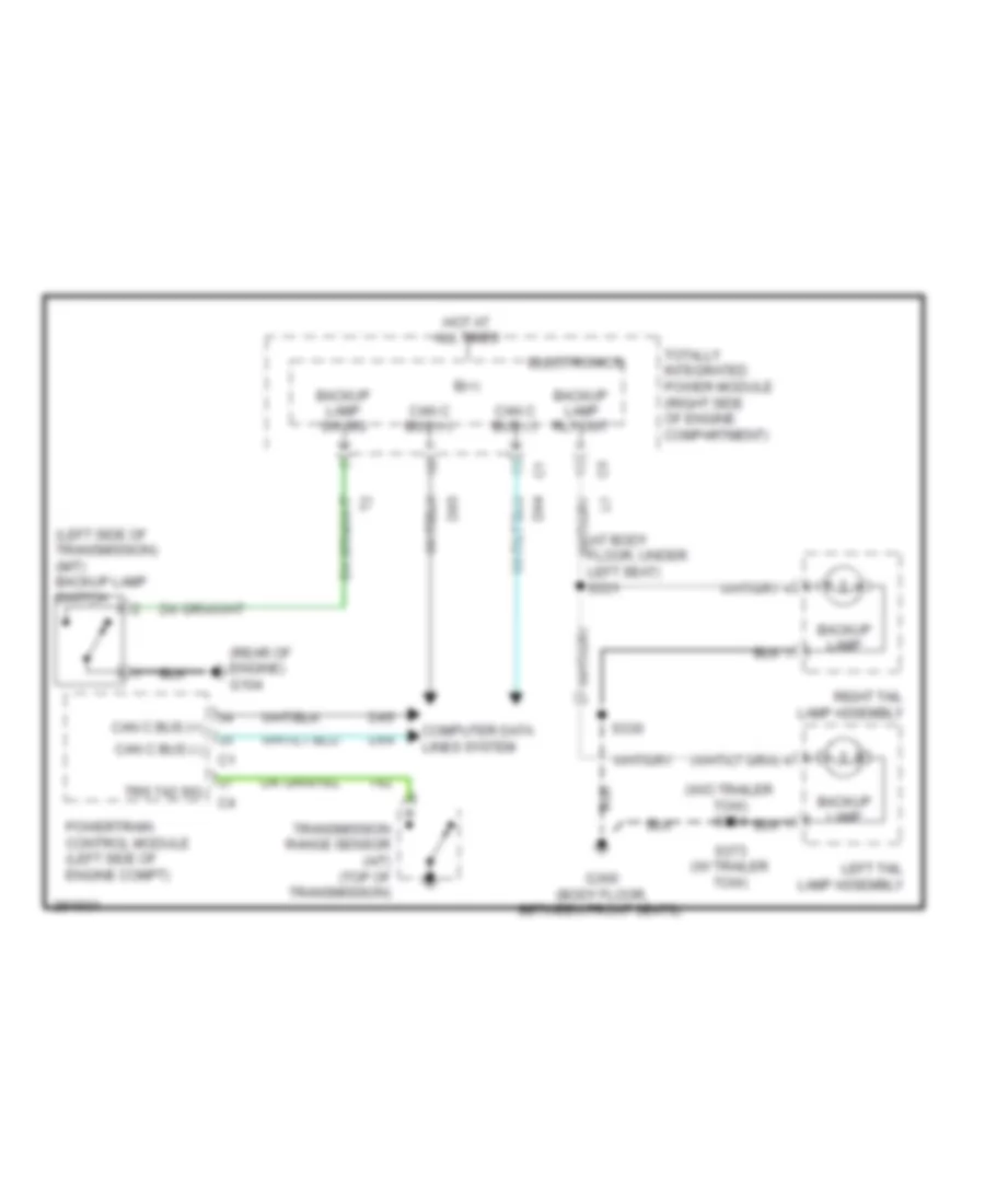 Backup Lamps Wiring Diagram for Jeep Wrangler Unlimited Sahara 2009