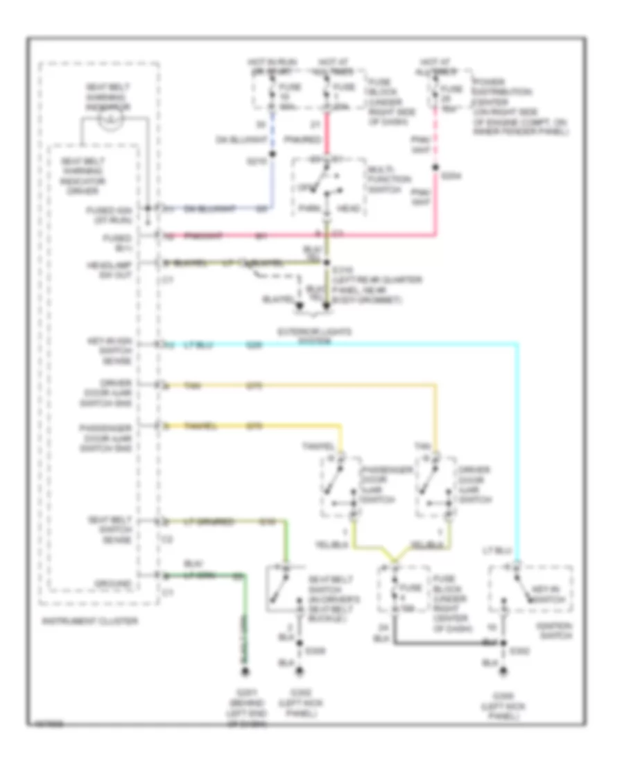 Warning Systems Wiring Diagram for Jeep Wrangler SE 2003