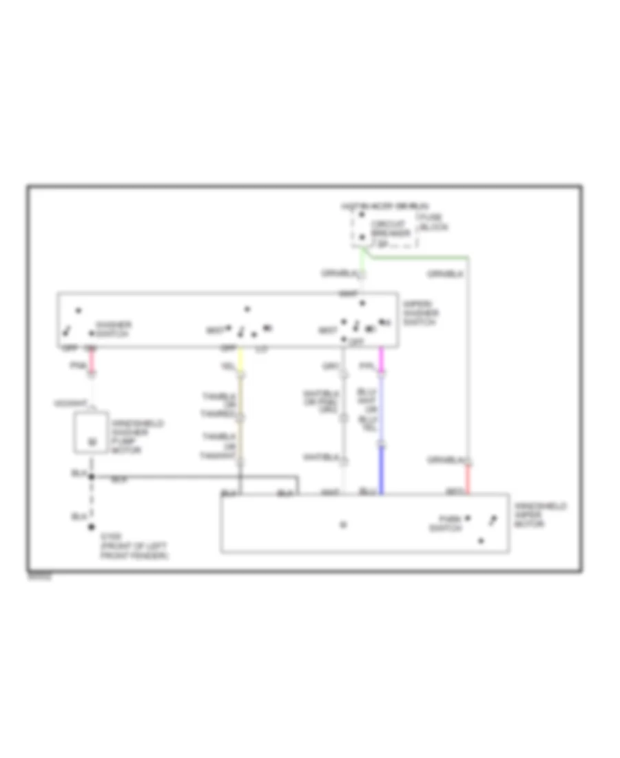 Электросхема стеклоочистителя, дворников и омывателя С 2 скоростями для Jeep Grand Wagoneer 1991